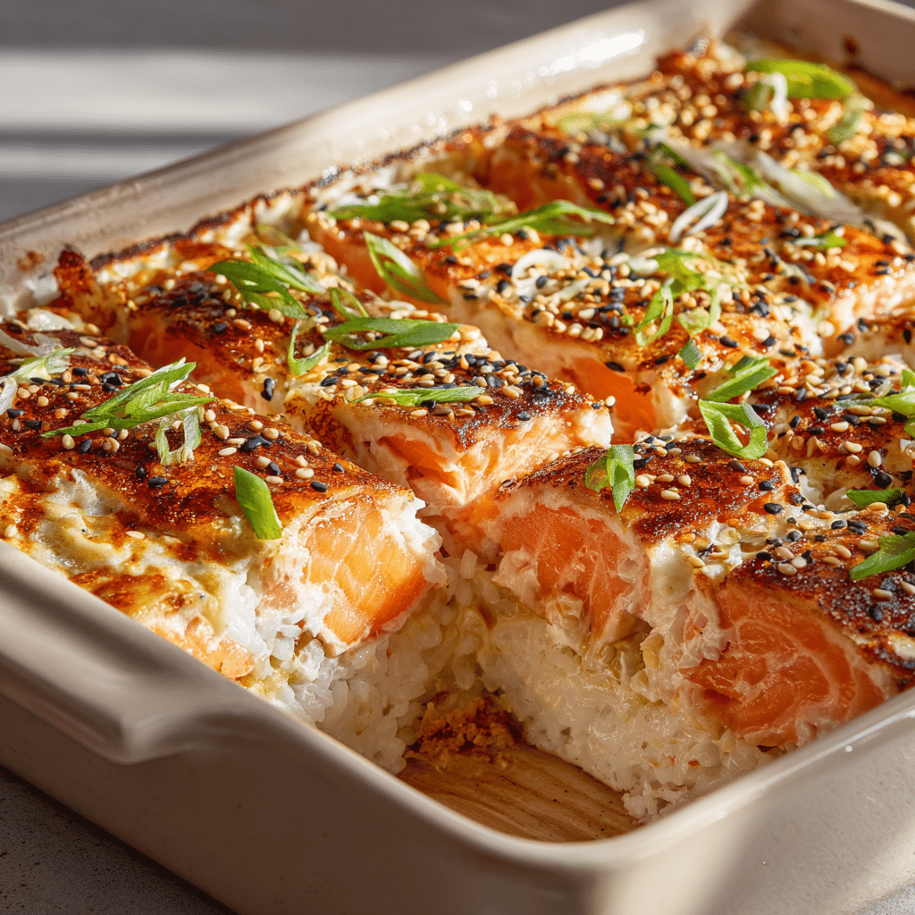 Salmon Sushi Bake Recipe