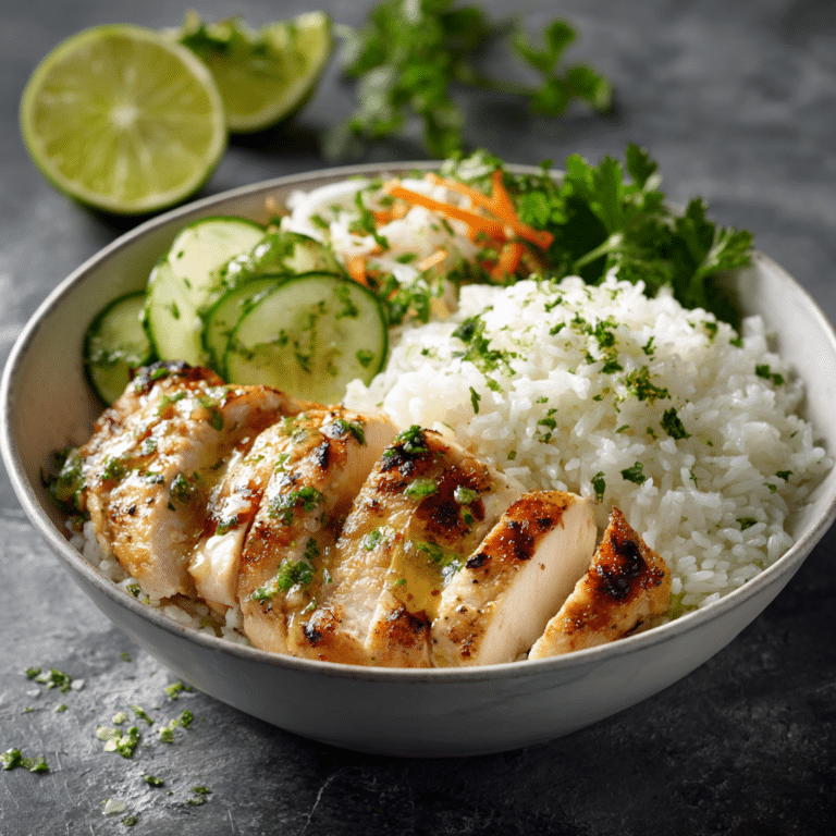 Garlic Lime Chicken Rice Bowl (Light) Recipe