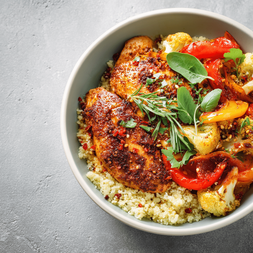 Spicy Paprika Chicken Cauliflower Bowl Recipe