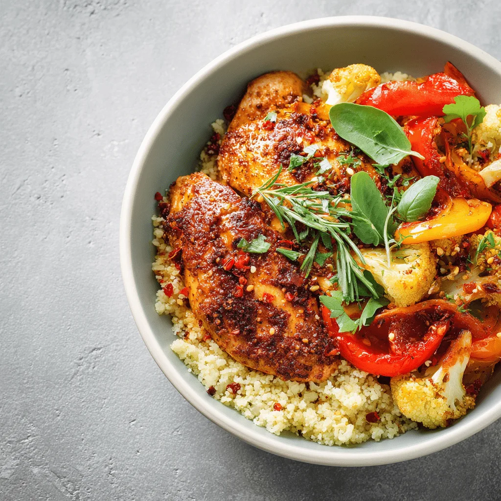 Spicy Paprika Chicken Cauliflower Bowl Recipe