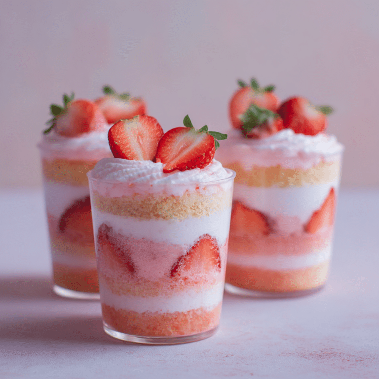Strawberry Milk Cake Cups Recipe