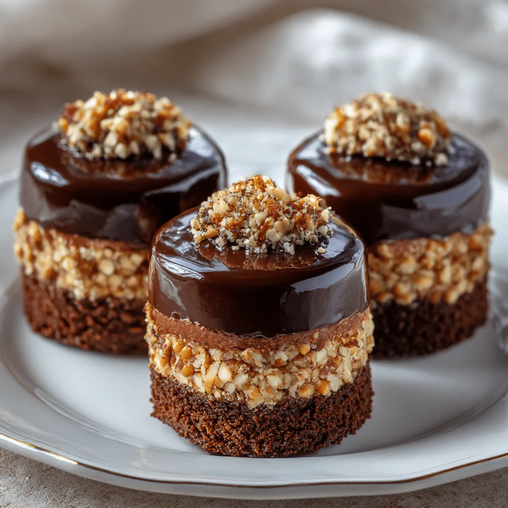 Chocolate Hazelnut Crunch Mini Cakes Recipe