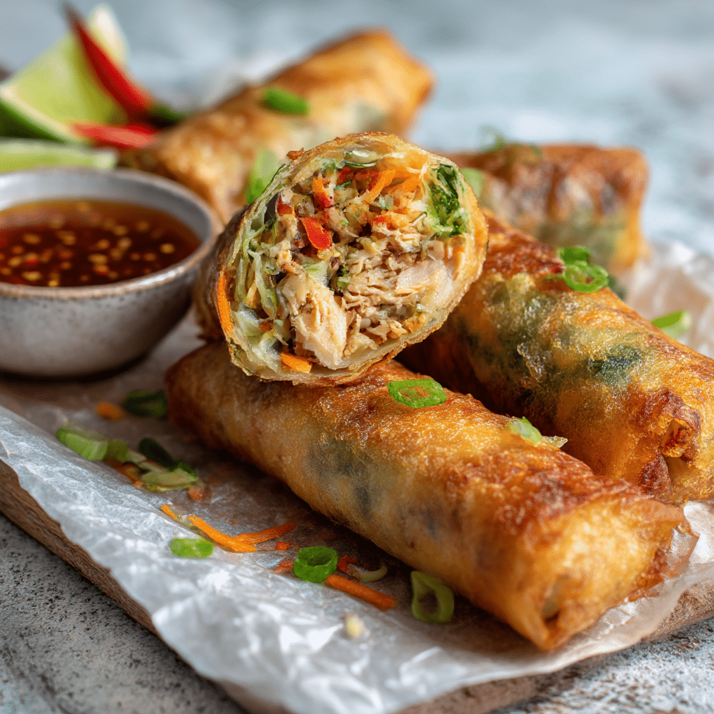 Crispy Chicken Rice Paper Rolls Recipe