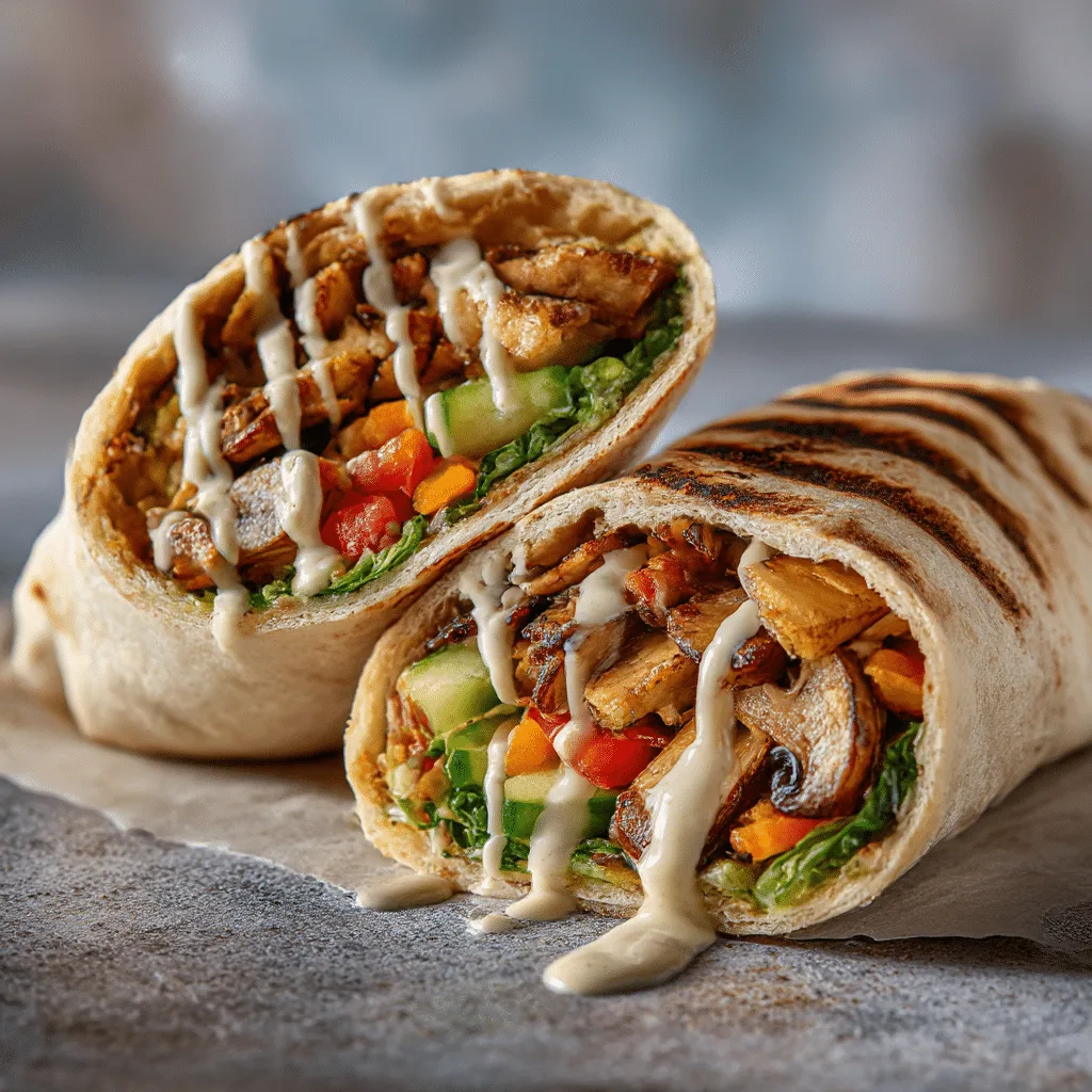 Vegan Shawarma Mushroom Wraps Recipe