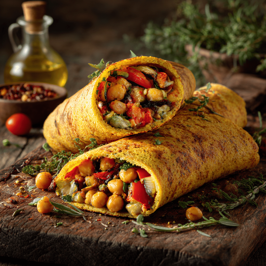 Crispy Chickpea Socca Wraps Recipe