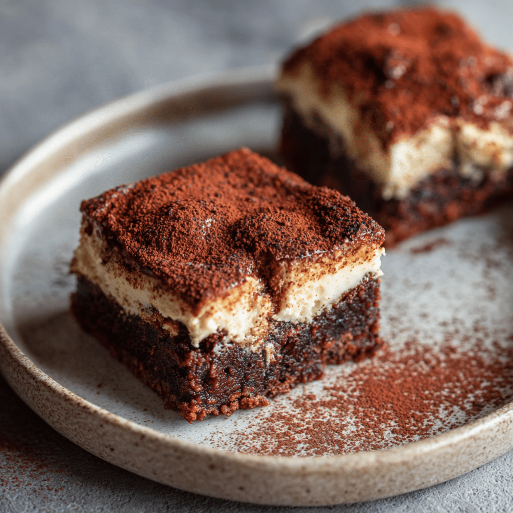 Vegan Tiramisu Brownies Recipe - Recipe Image