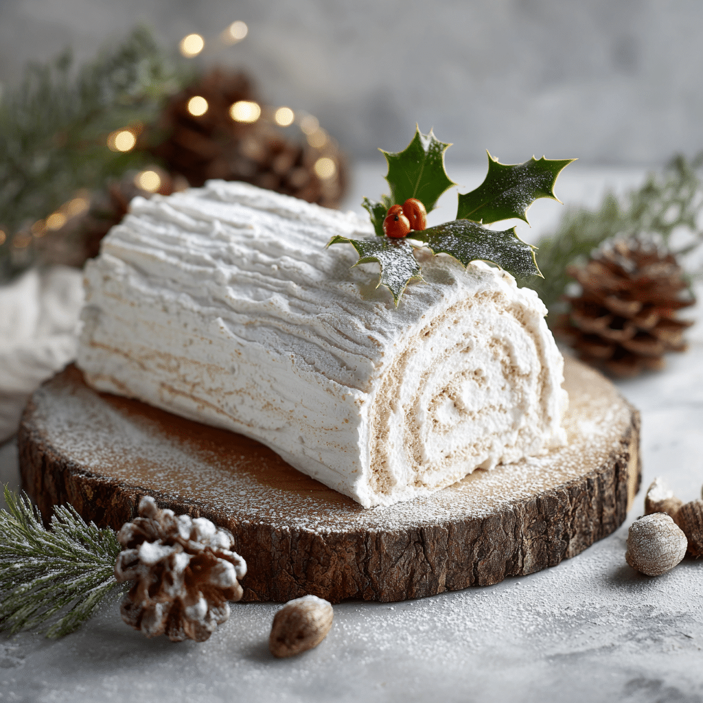 Meringue Yule Log: 7 Steps to Holiday Bliss Recipe - Recipe Image