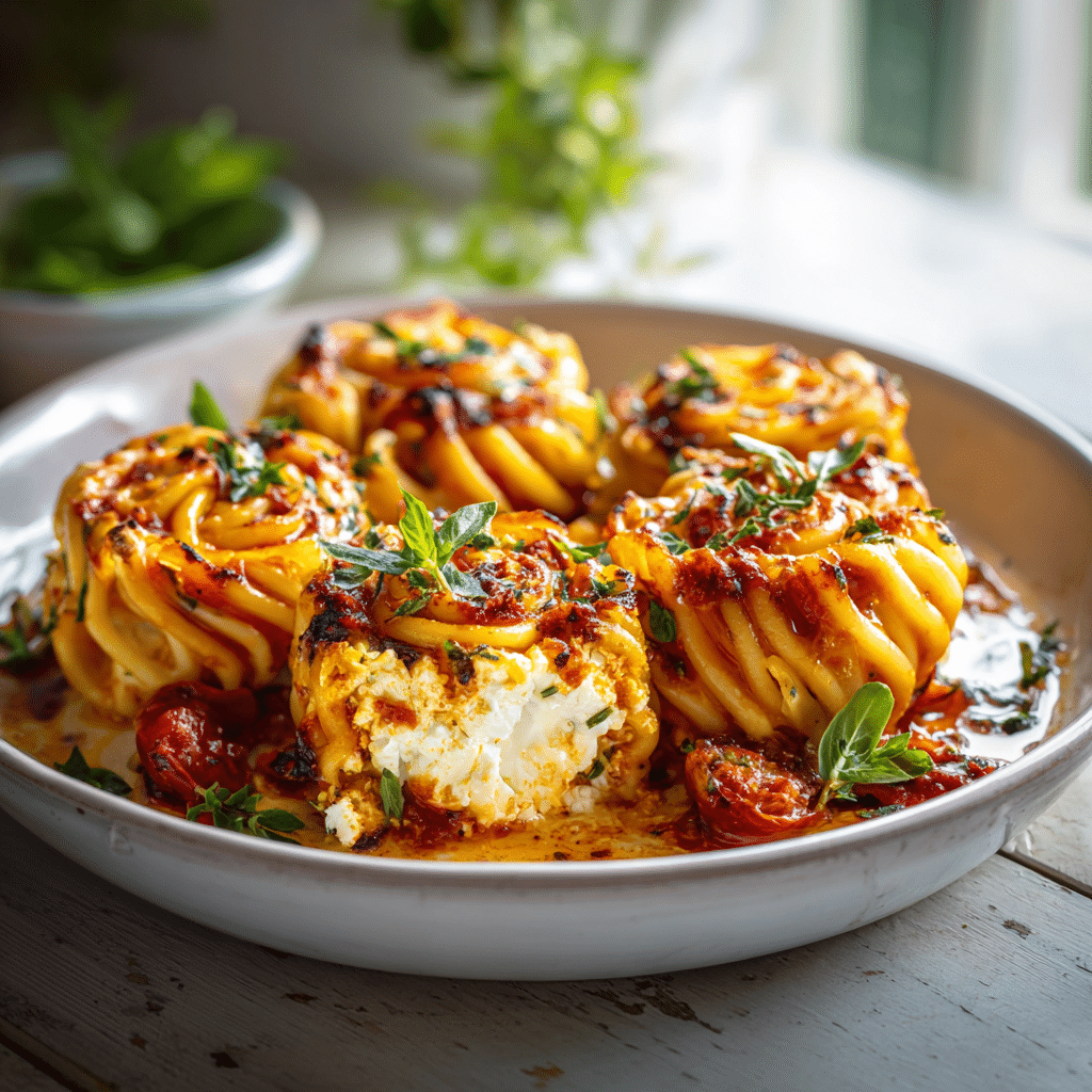 Baked Feta Pasta Rolls (TikTok Upgrade) Recipe - Recipe Image