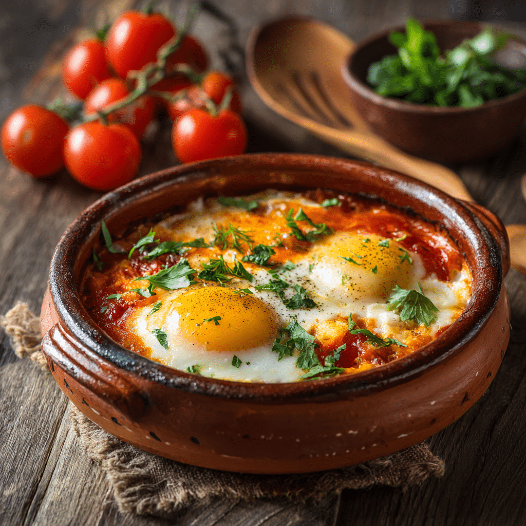Savory Tomato Egg Breakfast Clay Bake Recipe - Recipe Image