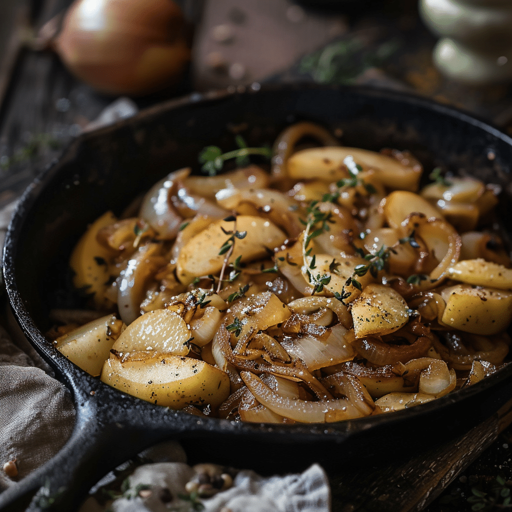 Savory Apple & Onion Breakfast Skillet Recipe - Recipe Image