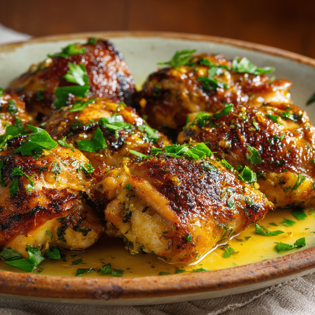 Simple Butter Garlic Chicken Thighs Recipe - Recipe Image
