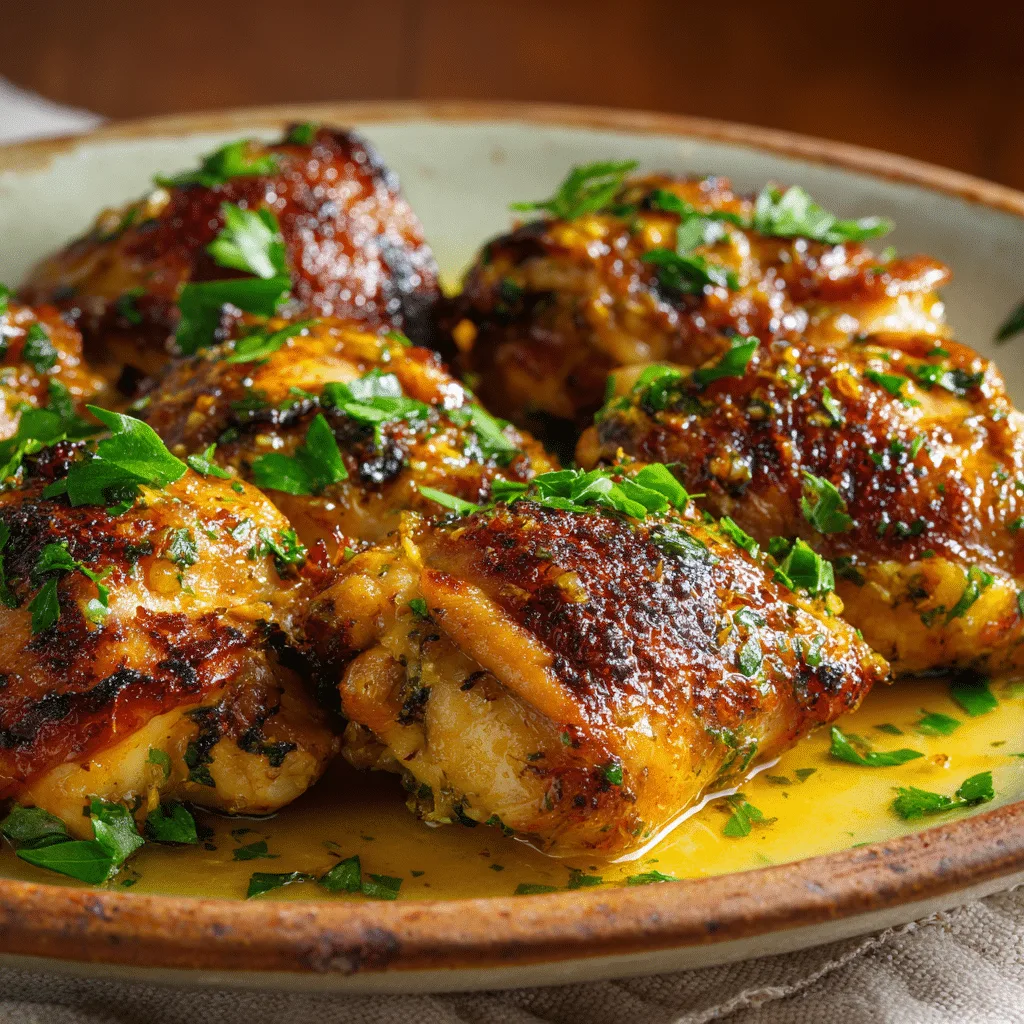 Simple Butter Garlic Chicken Thighs Recipe - Recipe Image