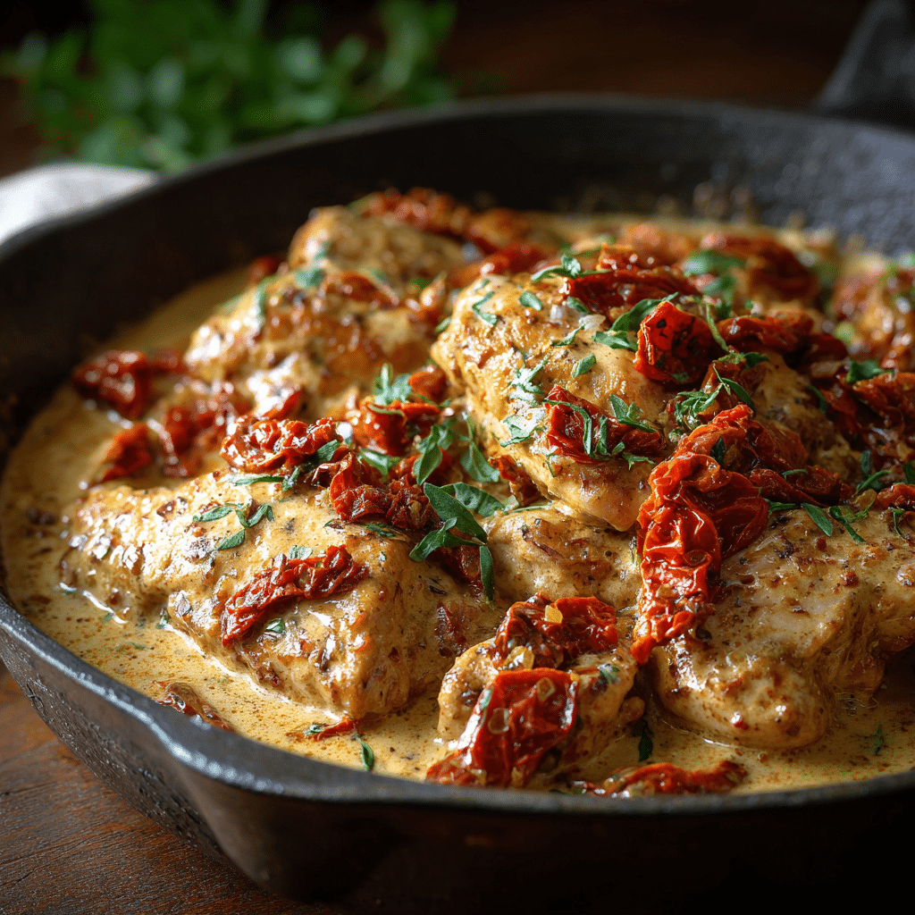 Simple Creamy Sun-Dried Tomato Chicken Recipe - Recipe Image