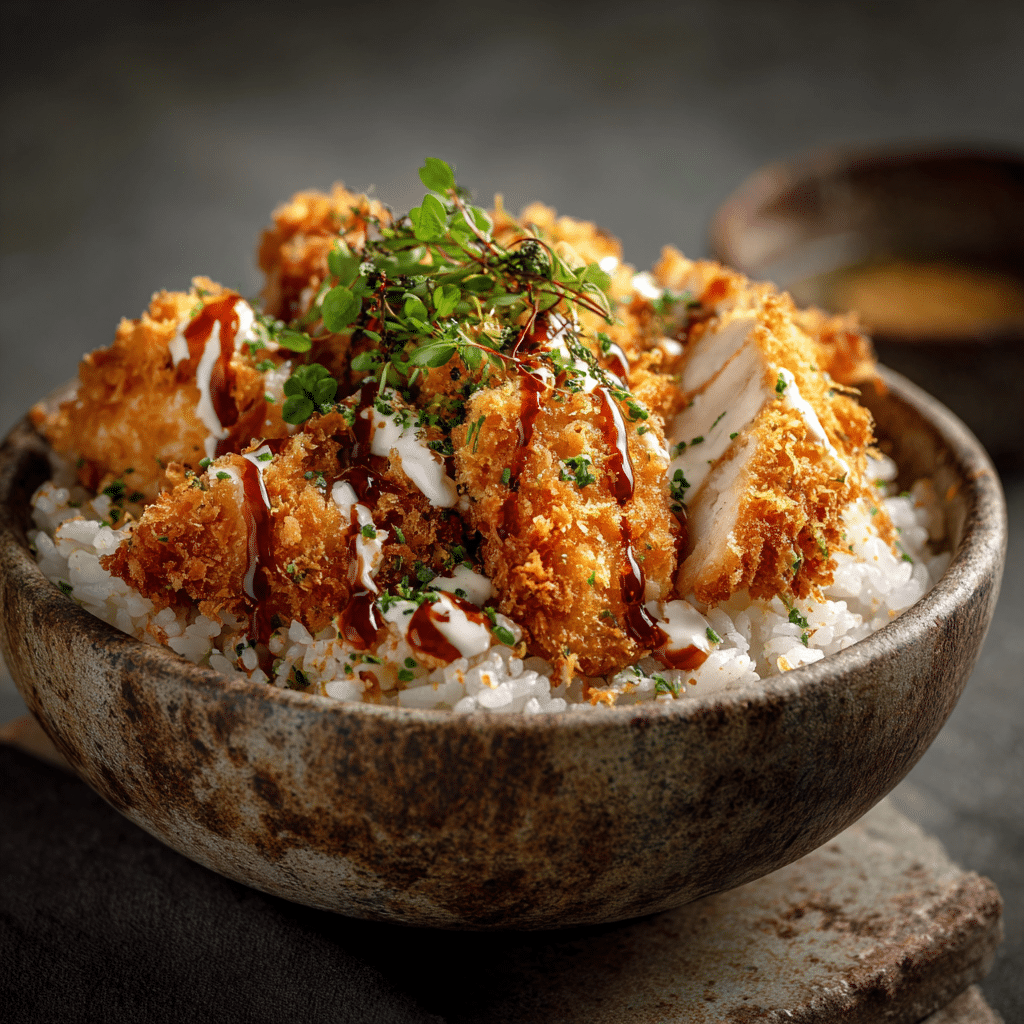 Simple Crispy Chicken Rice Bowl Recipe - Recipe Image