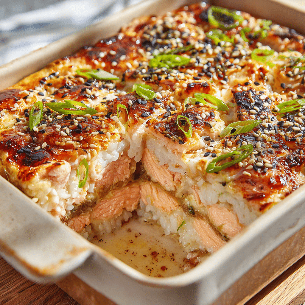 Salmon Sushi Bake Recipe - Recipe Image