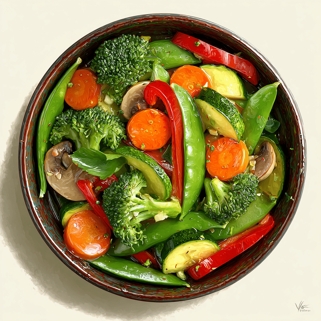 ▢1 pound mixed vegetables of your choice cut into desired size (We used broccoli, carrots, bell pepper, zucchini, mushrooms, and snow peas Recipe - Recipe Image