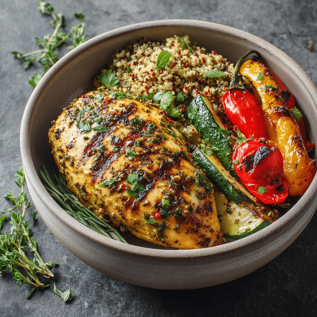 Mustard Herb Chicken Power Bowl Recipe - Recipe Image