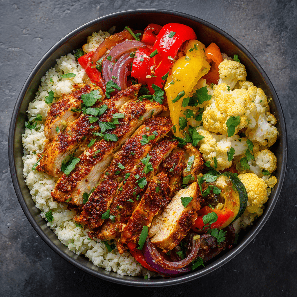 Spicy Paprika Chicken Cauliflower Bowl Recipe - Recipe Image