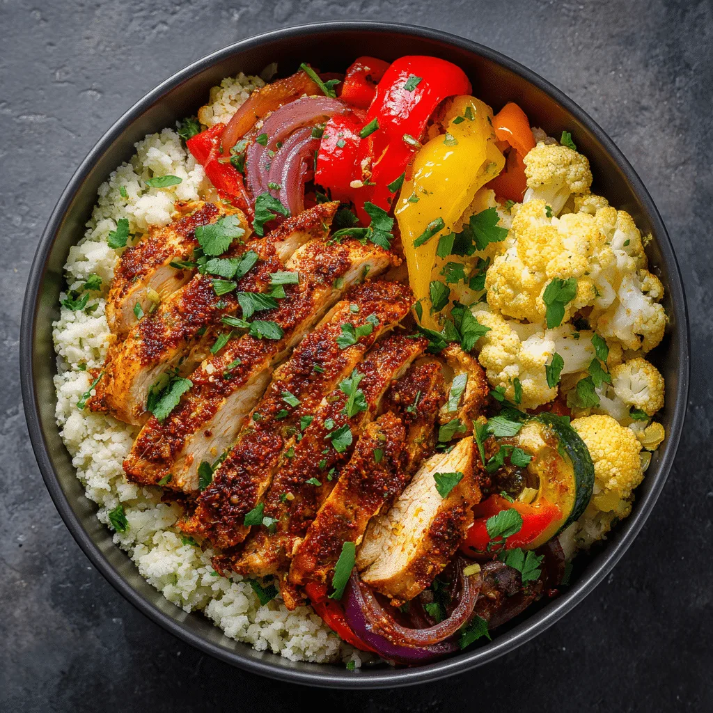 Spicy Paprika Chicken Cauliflower Bowl Recipe - Recipe Image
