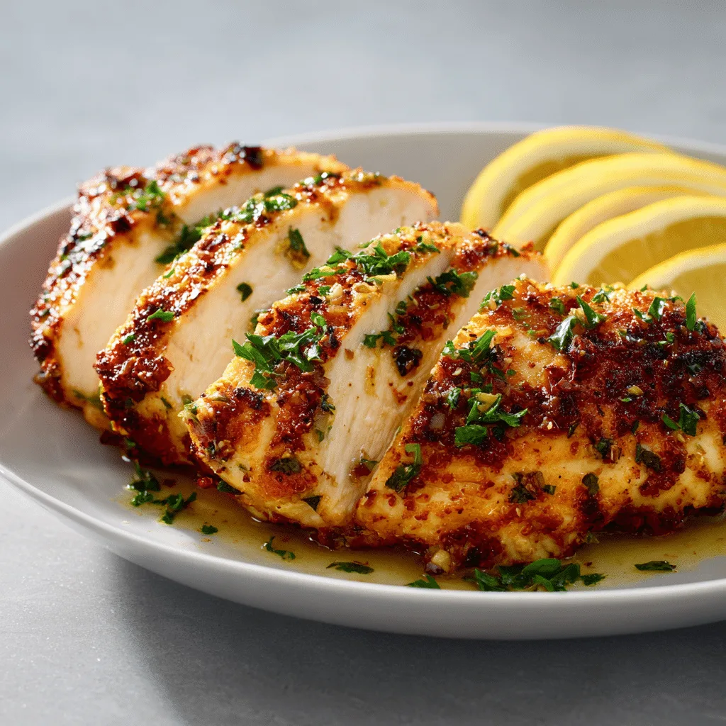 Air Fryer Lemon Garlic Chicken Breast Recipe - Recipe Image
