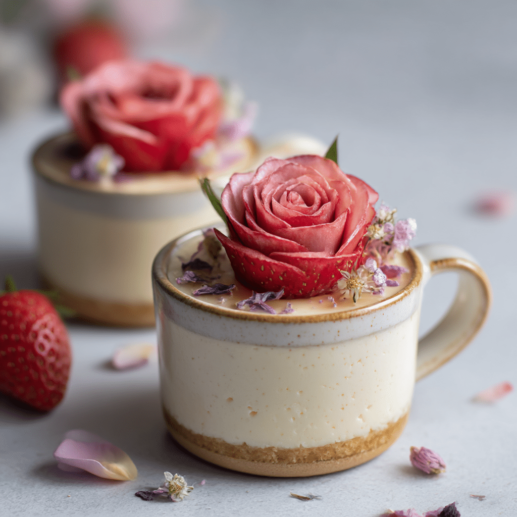 Strawberry Rose Mini Cheesecakes - Recipe Image
