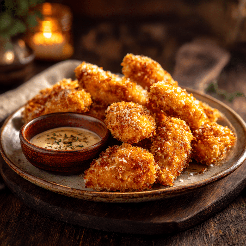 Parmesan Crusted Chicken Bites Recipe - Recipe Image