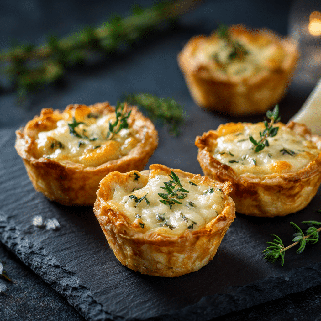Mini Savory Cheese Tartlets Recipe - Recipe Image