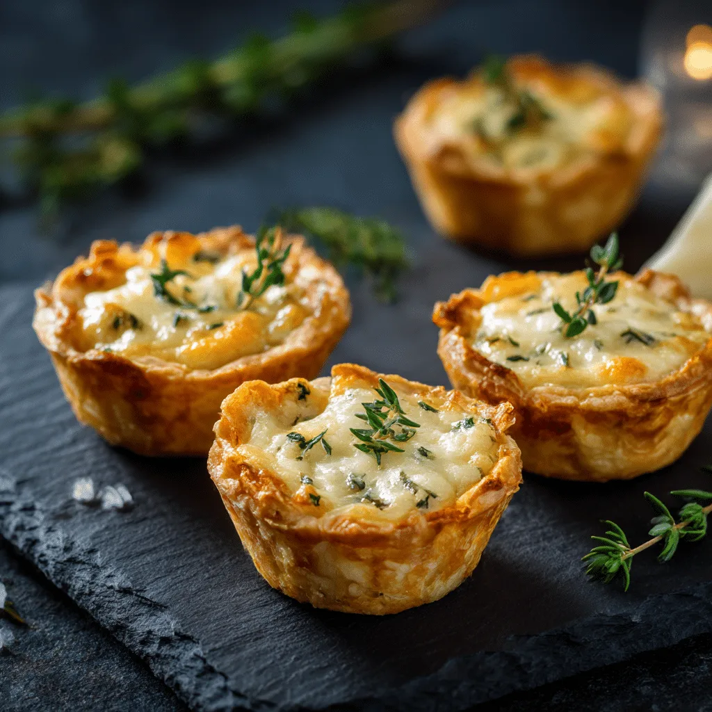 Mini Savory Cheese Tartlets Recipe - Recipe Image