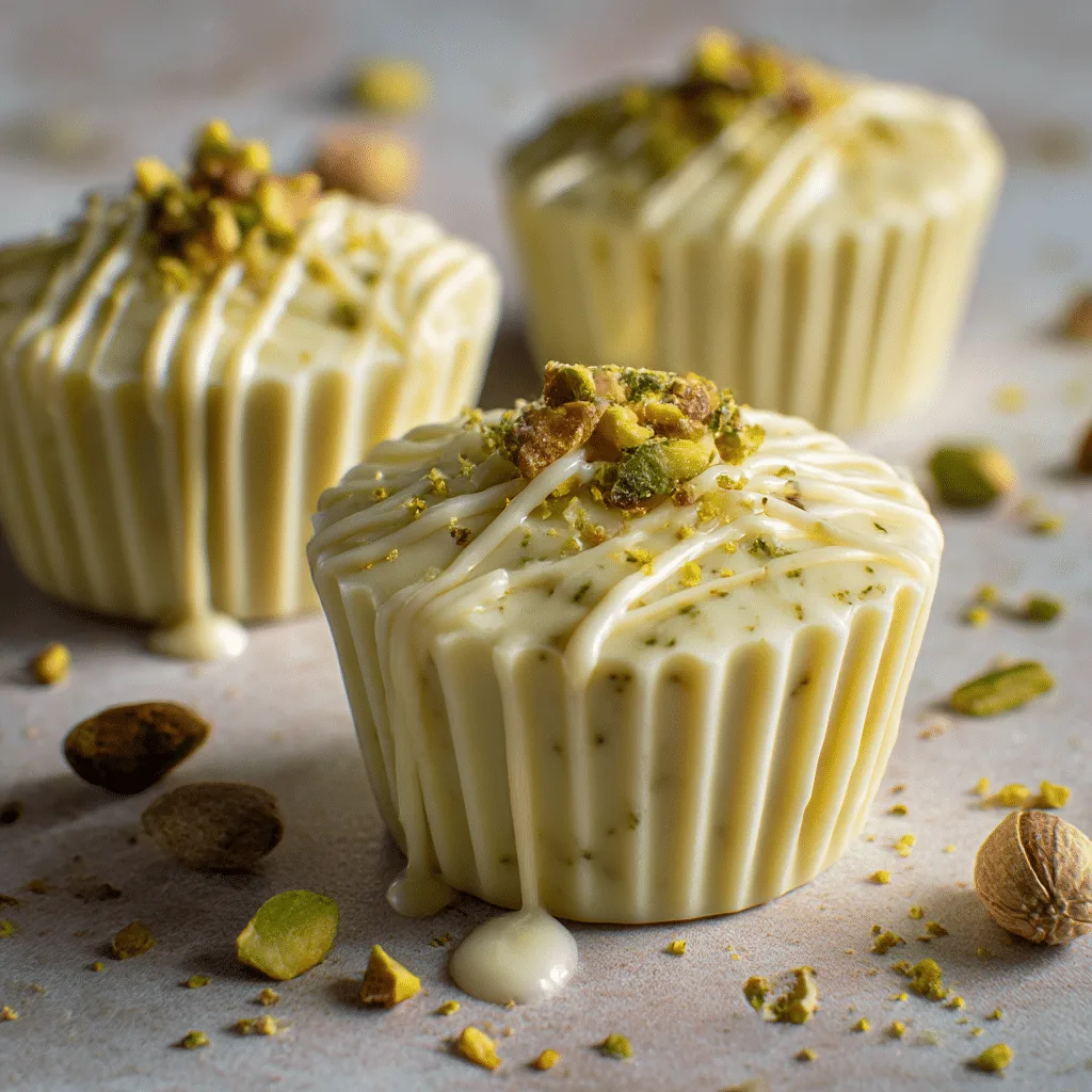 White Chocolate Pistachio Mini Cups Recipe - Recipe Image