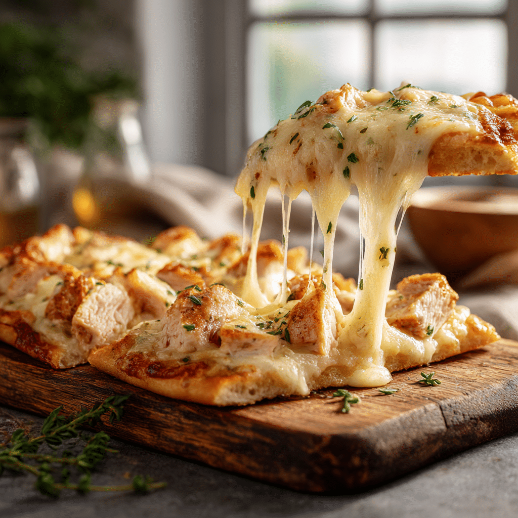 Cheesy Chicken Flatbread Melt Recipe - Recipe Image