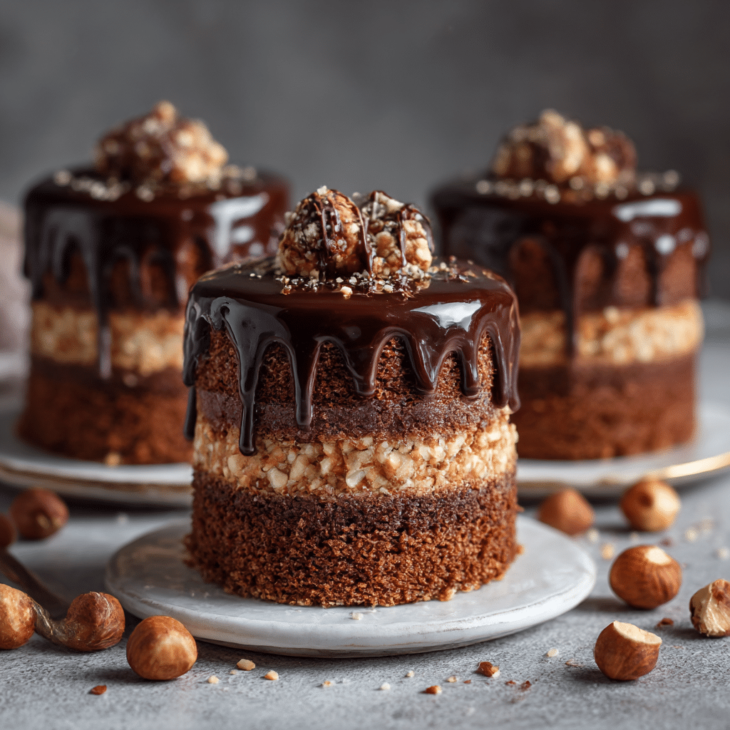 Chocolate Hazelnut Crunch Mini Cakes Recipe - Recipe Image