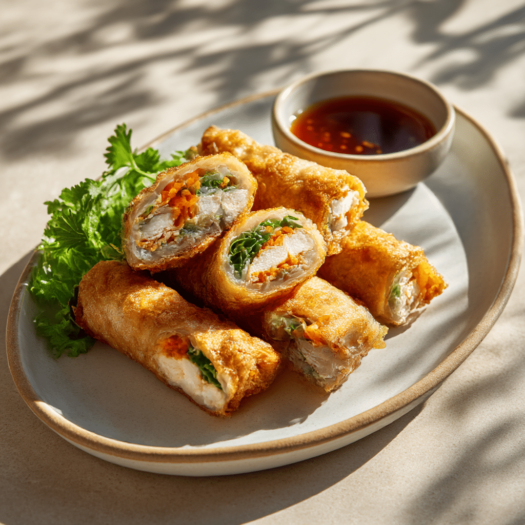 Crispy Chicken Rice Paper Rolls Recipe - Recipe Image