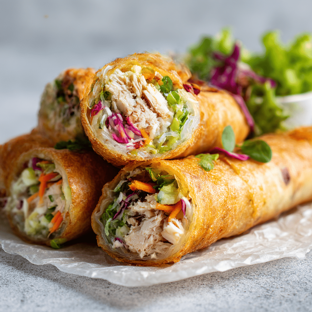 Crispy Chicken Rice Paper Rolls Recipe - Recipe Image