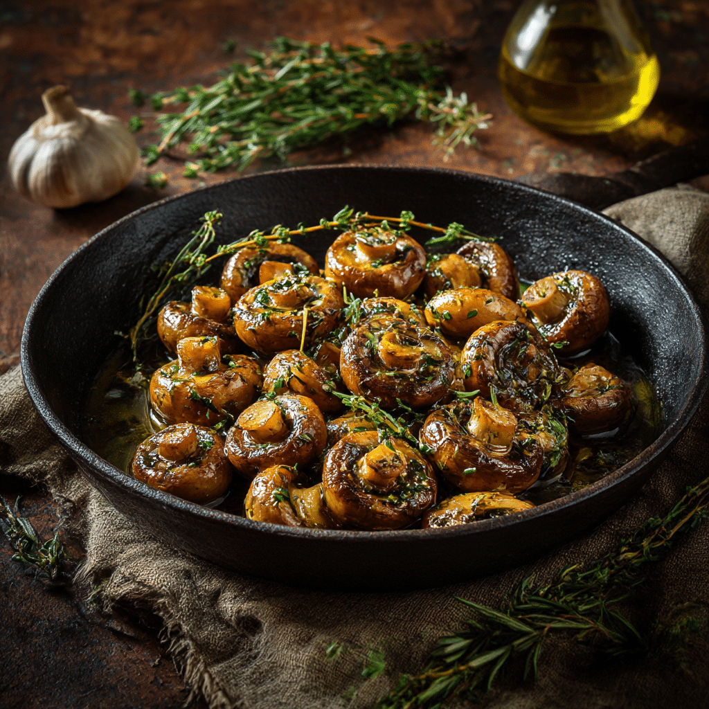 Spanish-Style Garlic Mushrooms Recipe - Recipe Image