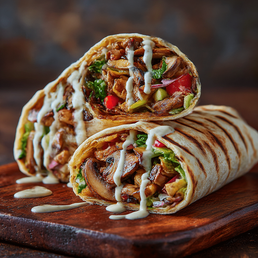 Vegan Shawarma Mushroom Wraps Recipe - Recipe Image