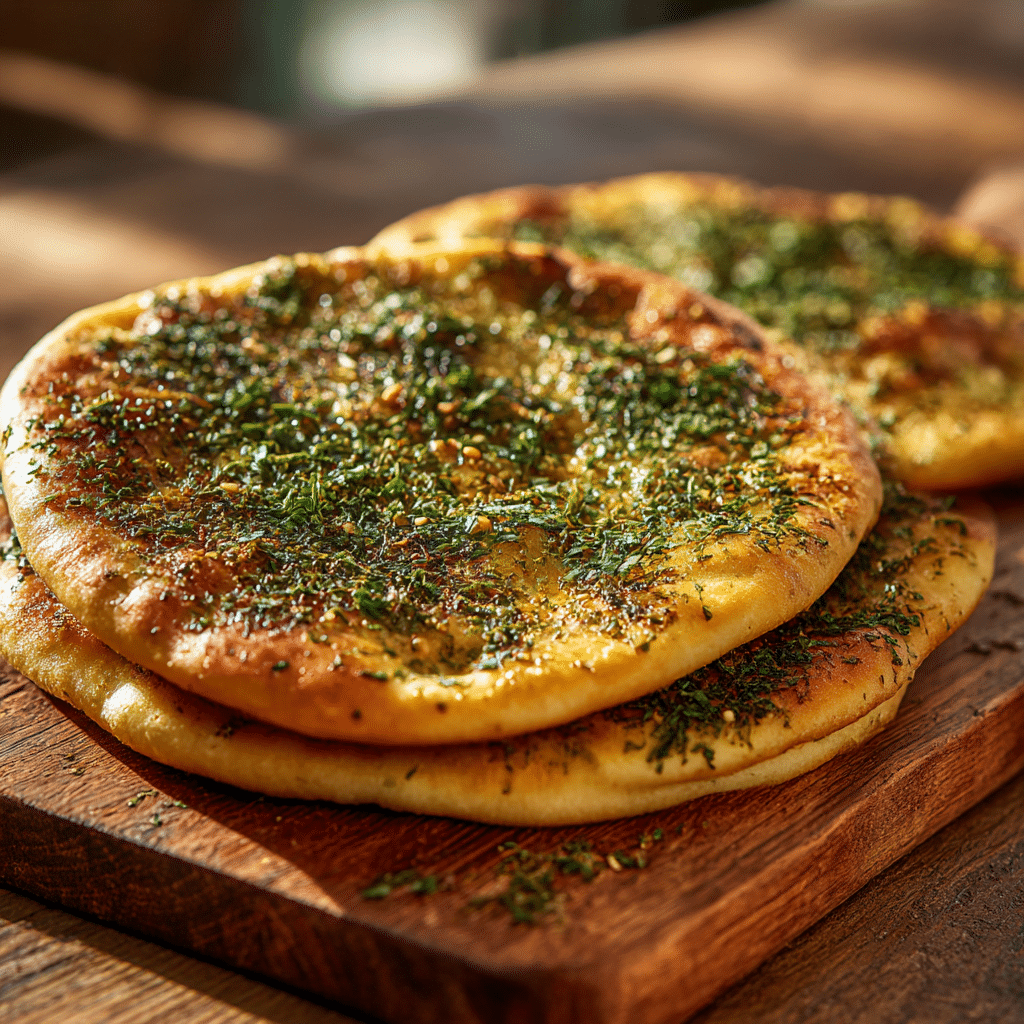 Manakish Zaatar Flatbread Recipe - Recipe Image