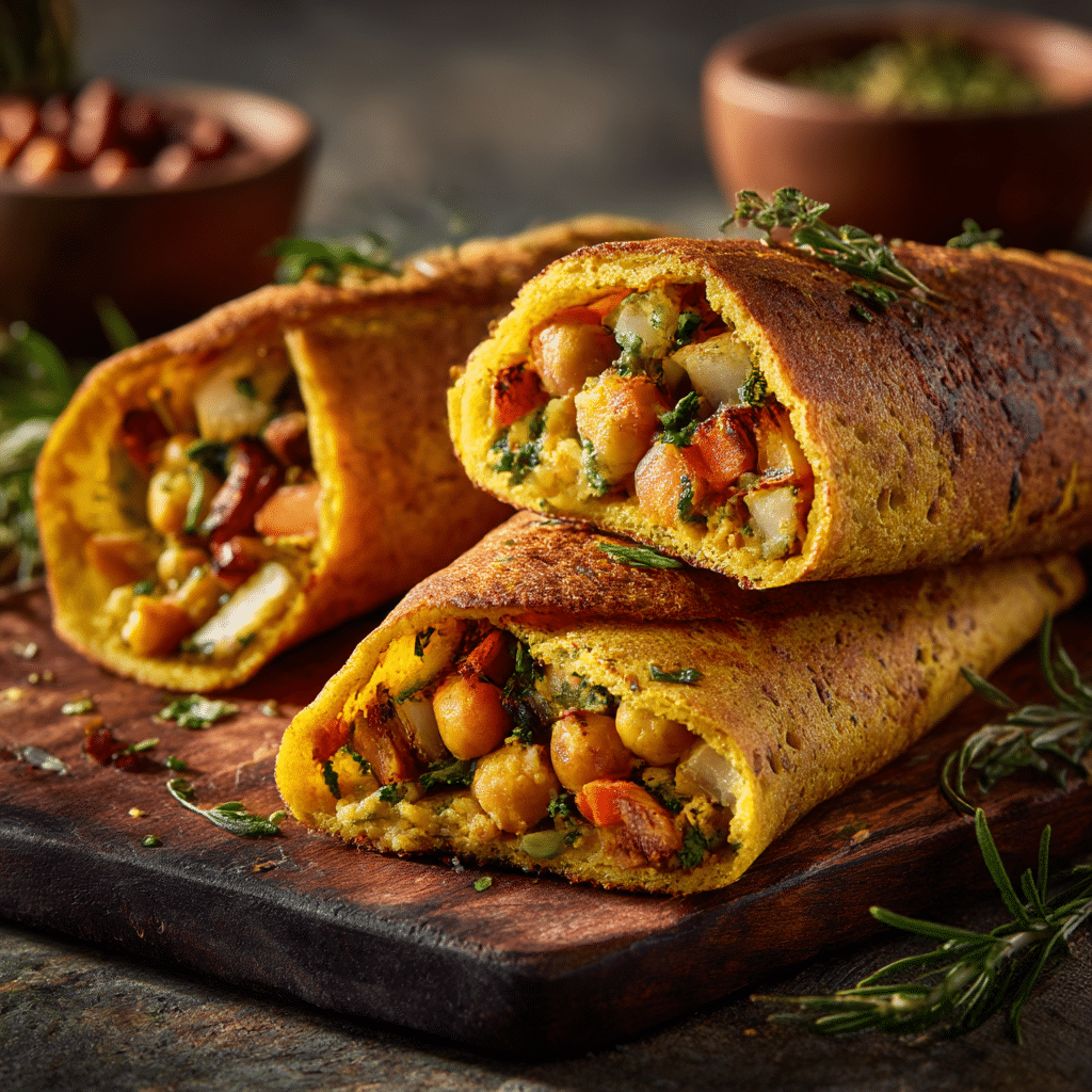 Crispy Chickpea Socca Wraps Recipe - Recipe Image