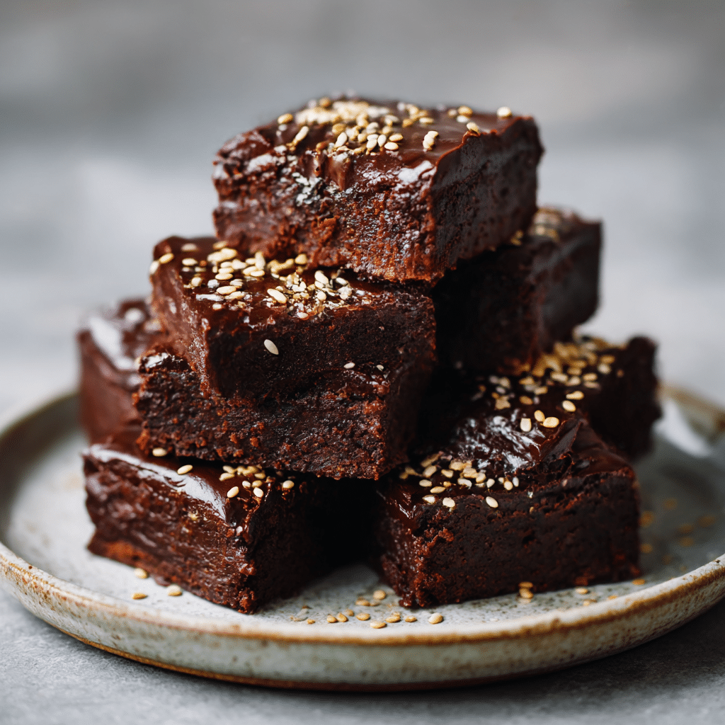 Vegan Chocolate Tahini Brownies Recipe - Recipe Image