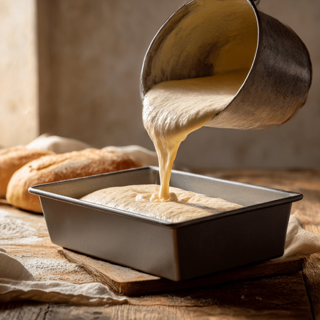 Pour the bread mixture into the prepared baking dish, spreading it out evenly Recipe - Recipe Image