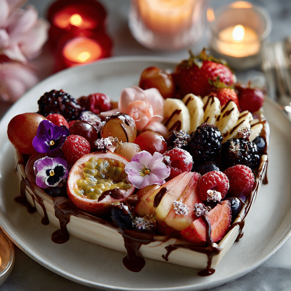 Chocolate Heart Fruit Plate: Sweet Simple Ending Recipe - Recipe Image