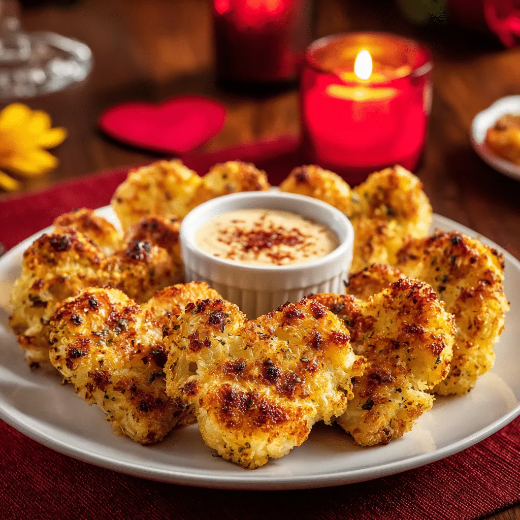 Valentine’s Day Cheesy Cauliflower Bites Recipe - Recipe Image