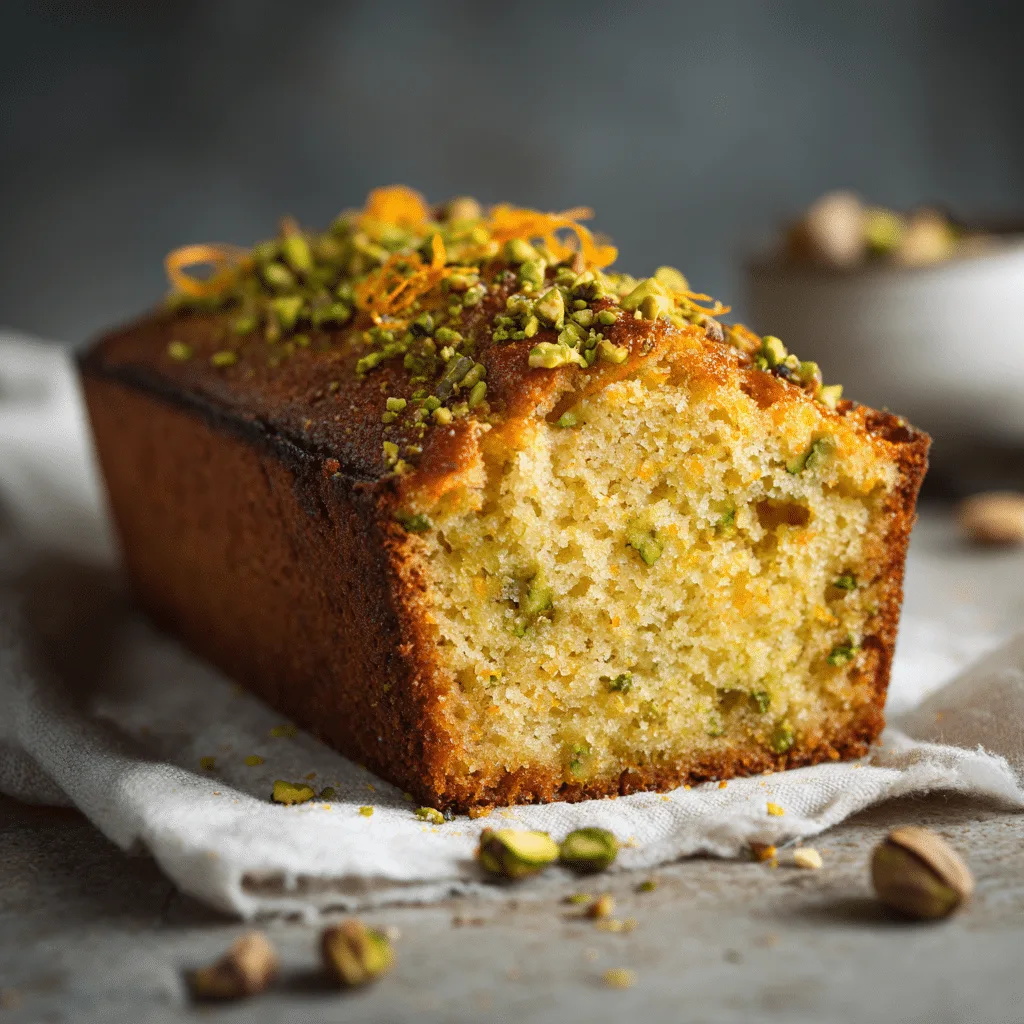 Orange Cardamom Pistachio Tea Cake Recipe - Recipe Image