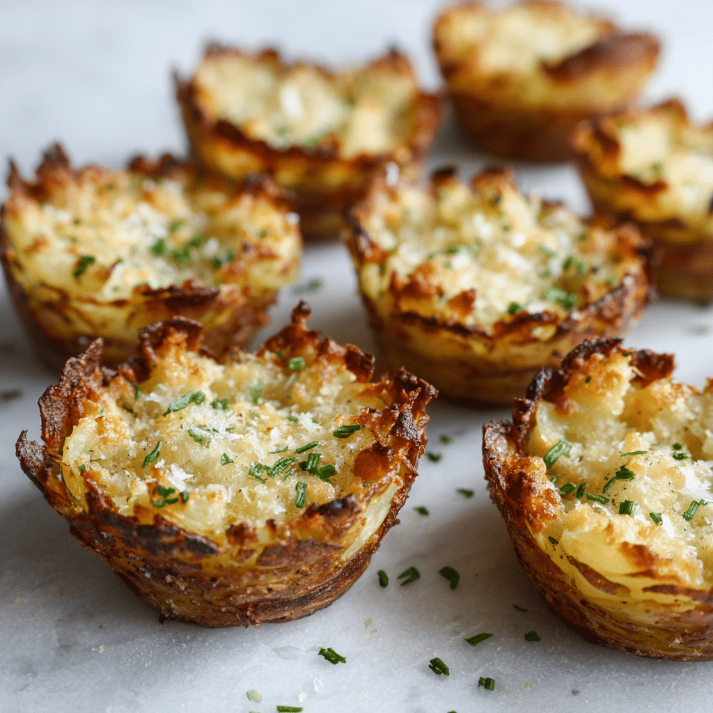 Crispy Parmesan Potato Smash Cups Recipe - Recipe Image
