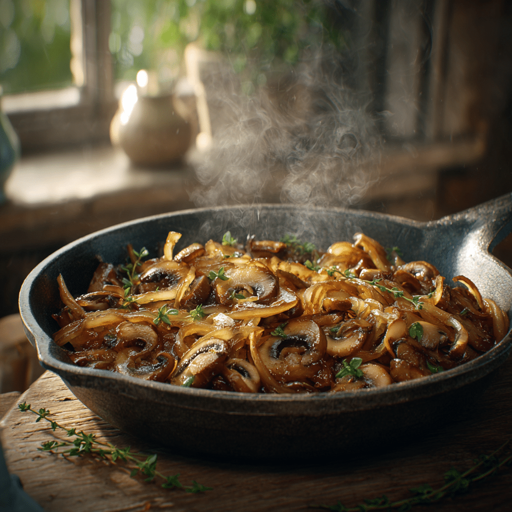 Savory Mushroom Onion Breakfast Sauté Recipe - Recipe Image