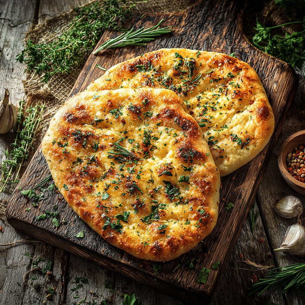 Baked Savory Yogurt Flatbread Recipe - Recipe Image