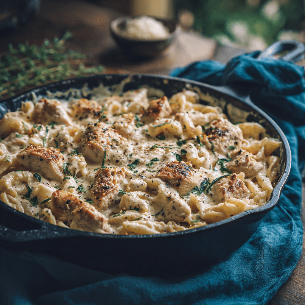 Simple Chicken Alfredo Skillet Recipe - Recipe Image
