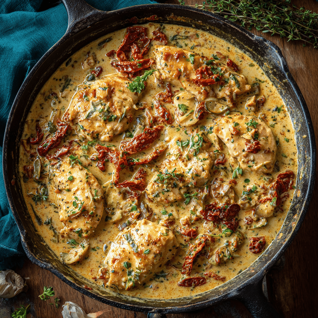 Simple Creamy Sun-Dried Tomato Chicken Recipe - Recipe Image