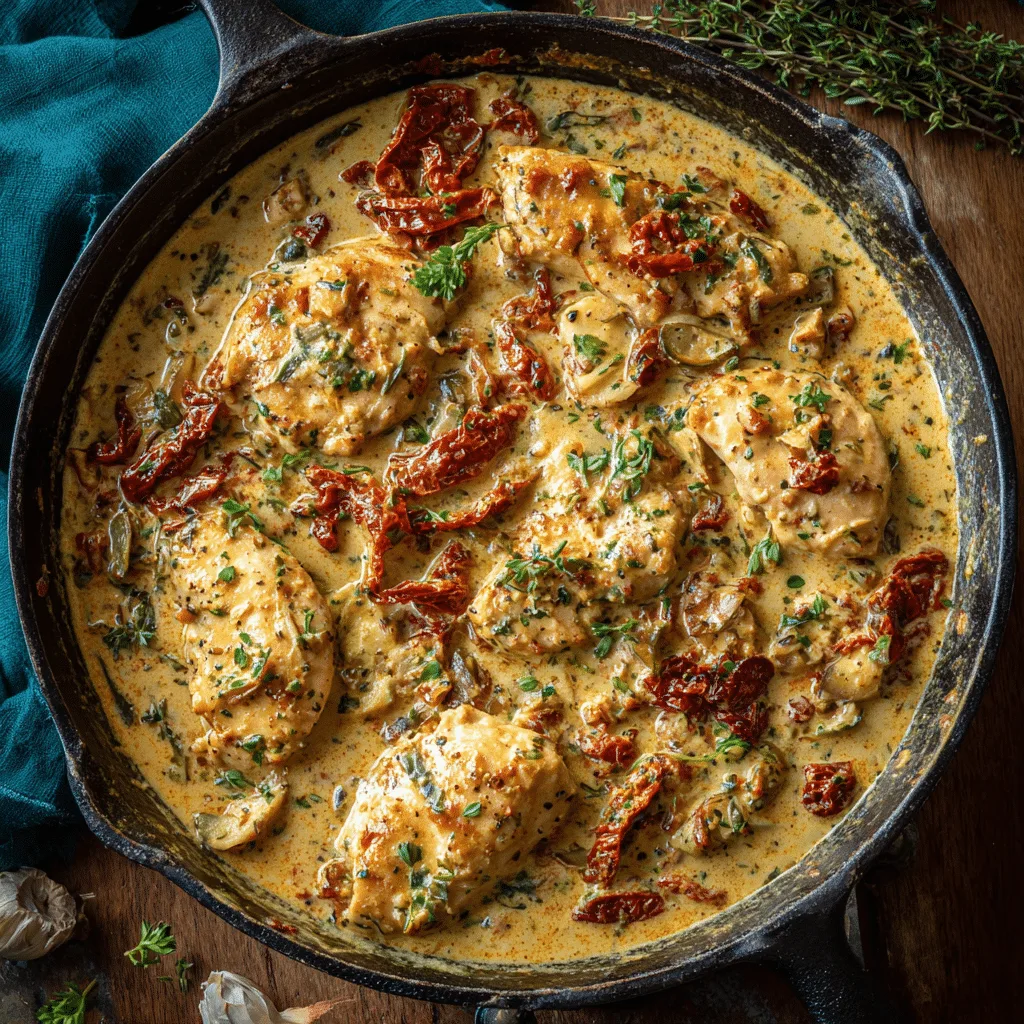Simple Creamy Sun-Dried Tomato Chicken Recipe - Recipe Image