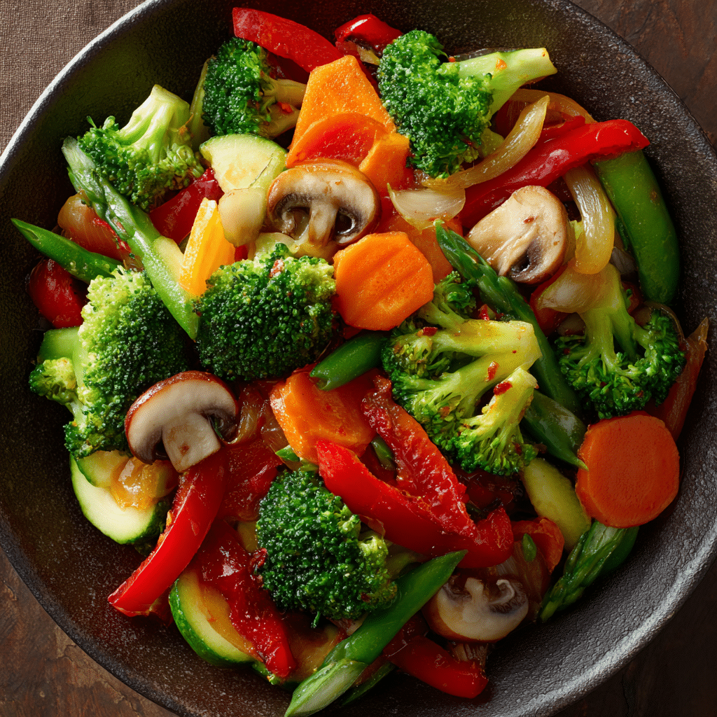 ▢1 pound mixed vegetables of your choice cut into desired size (We used broccoli, carrots, bell pepper, zucchini, mushrooms, and snow peas Recipe - Recipe Image