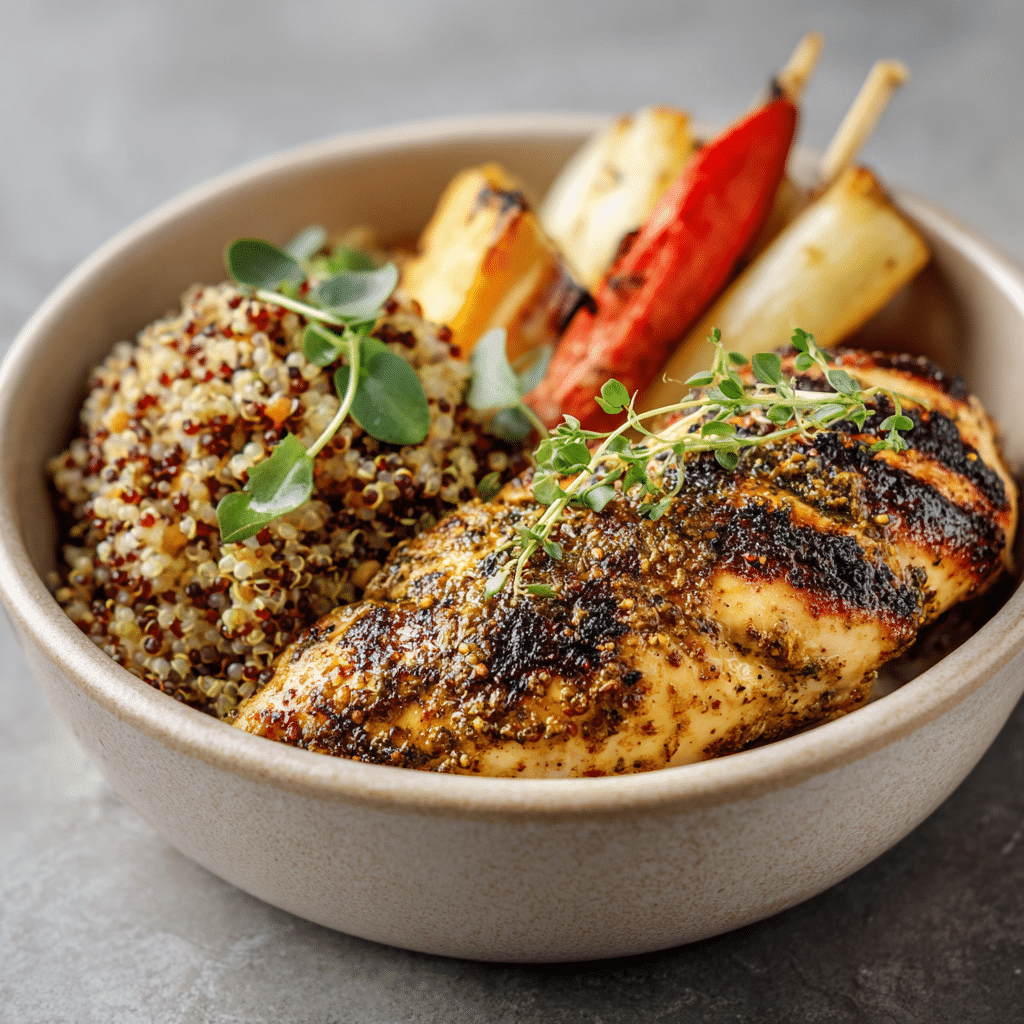 Mustard Herb Chicken Power Bowl Recipe - Recipe Image